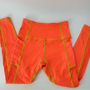 Roam Loud Neon Breathable High Waisted Back Zipper Leggings
